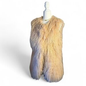 Live a Little Faux Fur Vest in Cream